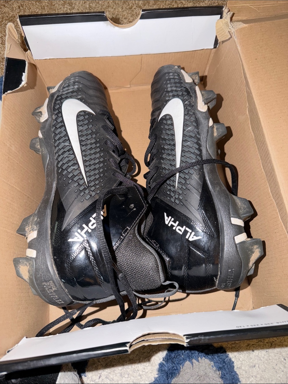 Nike Black Soccer Cleats with White Swoosh